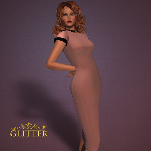 *GLITTER* JOAN VINTAGE PENCIL DRESS PINK & BLACK