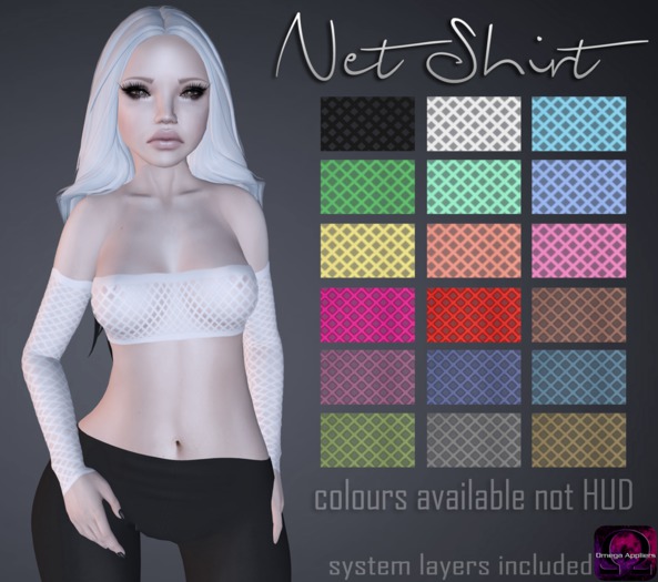 Mute. Net Shirt - Cobalt with Omega applier