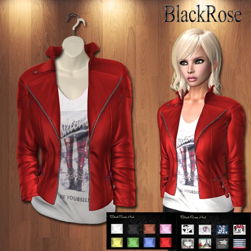 BlackRose Leather Jacket Red (2 HUD)
