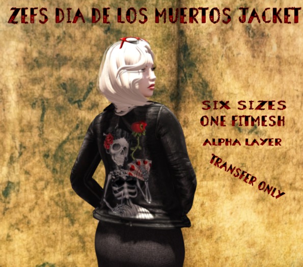 Zef's Mesh Día de los Muertos Day of the Dead Leather Jacket