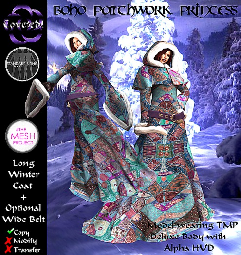 Boho Patchwork Princess Winter Coat