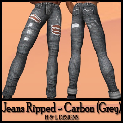 HD Jeans Ripped - Carbon (Grey)  (Boxed) 3