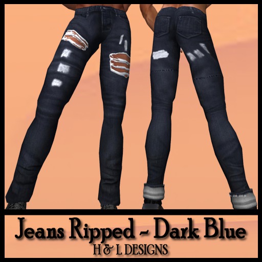HD Jeans Ripped - Dark Blue (Boxed) 3