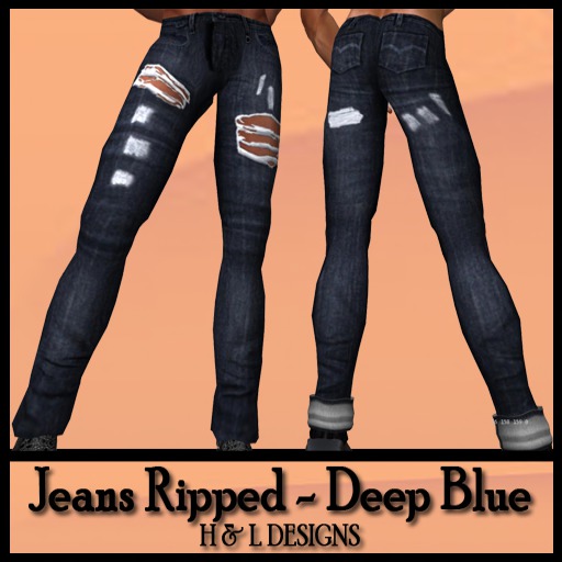 HD Jeans Ripped - Deep Blue (Boxed) 3