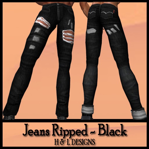 HD Jeans Ripped - Black (Boxed) 3