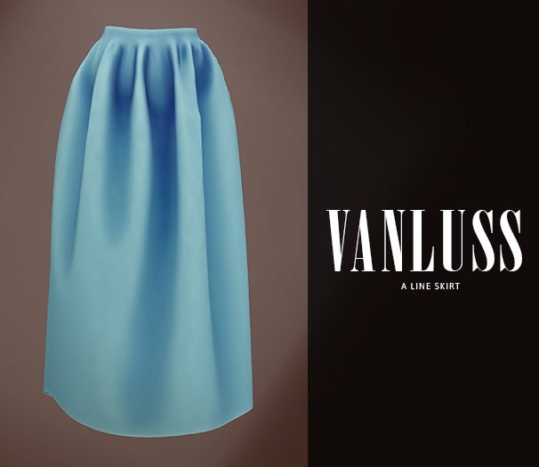 .VANLUSS. A line Skirt Cyan