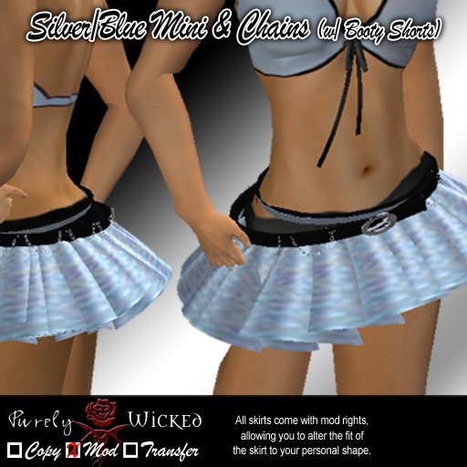 SSC Belted Silver/Blue Ultra Mini Skirt
