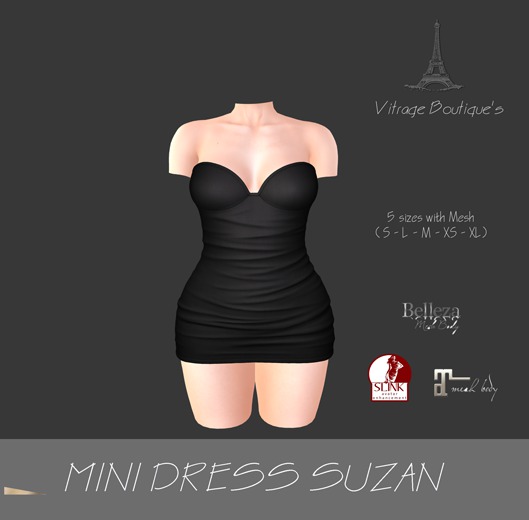 (Vitrage Boutique's) Mini Dress Suzan - (BLACK)