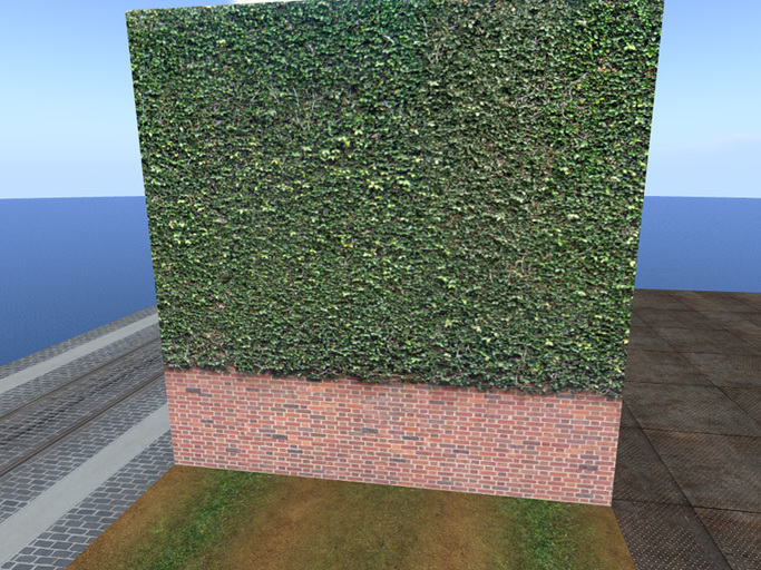 Large Ivy Covered Brick Wall Panel with Full perm Texture Included 1152