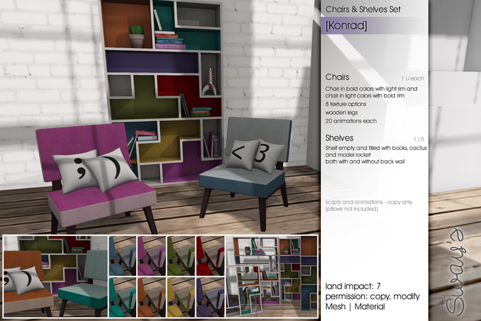Sway's [Konrad] Chairs & Shelves Set