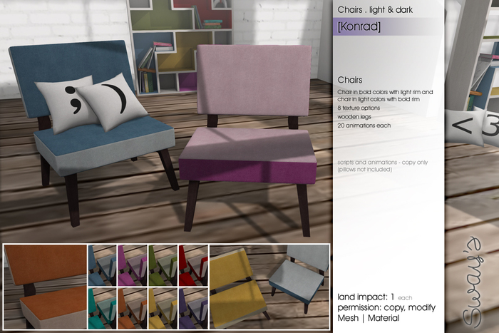 Sway's [Konrad] Chairs . dark & light