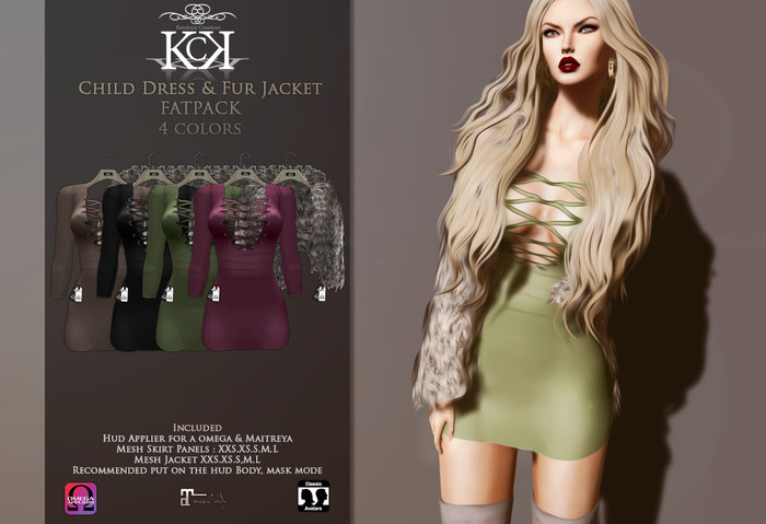 :::KC::: Child Dress & Fur Jacket FatPack