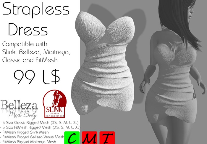 *Endless*Strapless Dress White