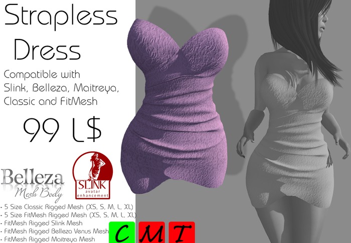 *Endless*Strapless Dress Lila