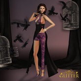 *GLITTER* ELLE A/W GOWN & PANTS MESH DRESS PINK