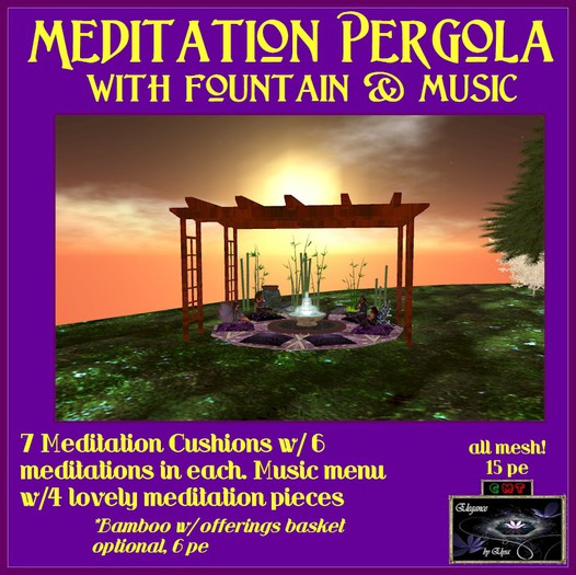 *EbE* Meditation Pergola w/Fountain & Music (violet)
