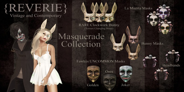 {Reverie} Masquerade - Headband - Onyx Mix