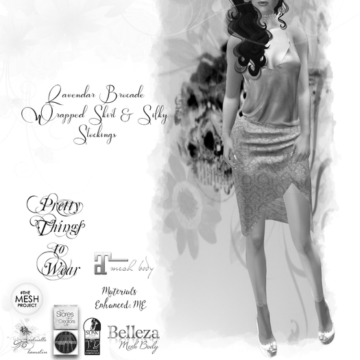 **DEMO** Pretty things - Wrapped Leather Charcoal Skirt