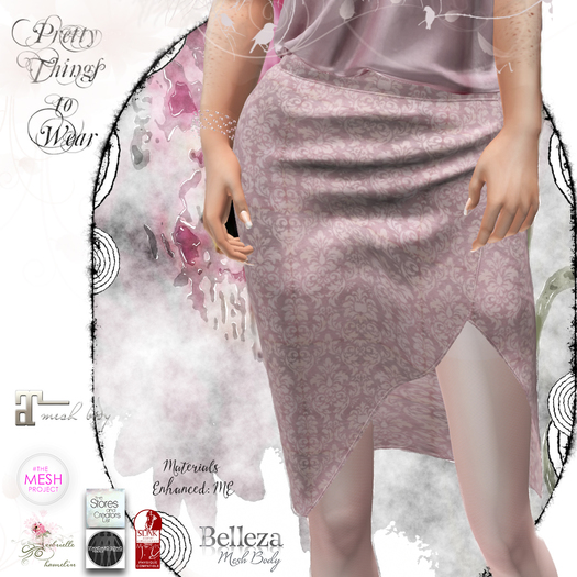 Pretty things -  Lavendar Wrapped Brocade Skirt