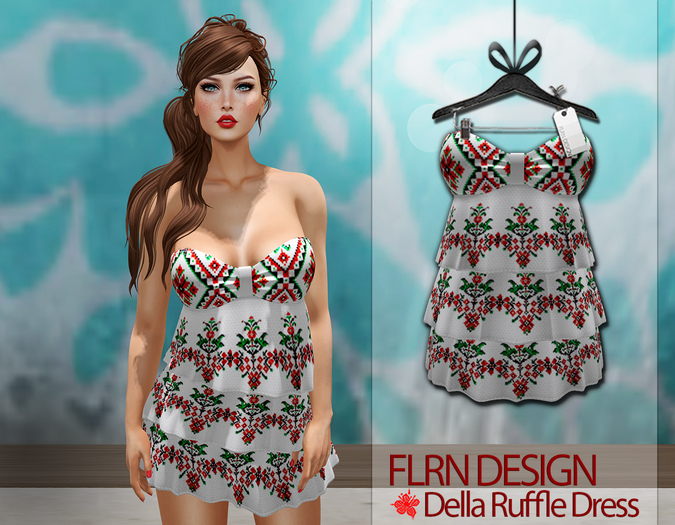 Della Ruffle Dress Red