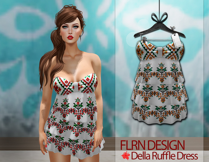 Della Ruffle Dress Orange
