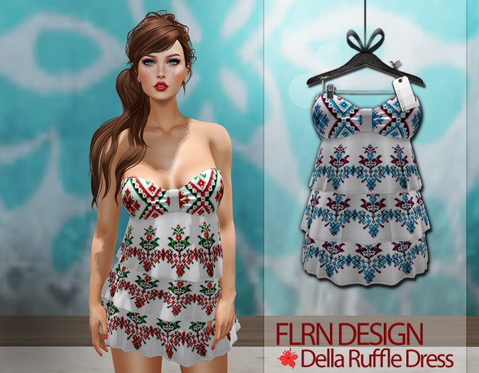 Della Ruffle Dress Blue