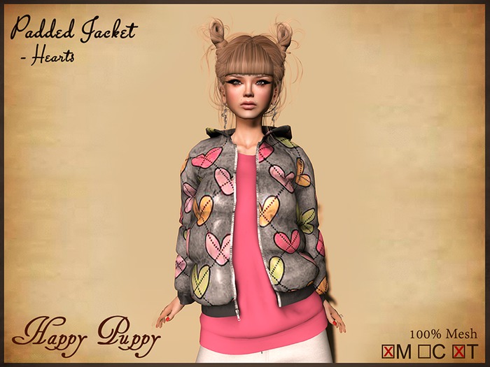 {HP} Padded Jacket- Hearts
