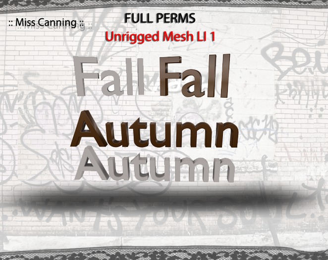 :: Miss Canning:: [ FULL PERM MESH SHAPE+MAP ] Fall/Autumn