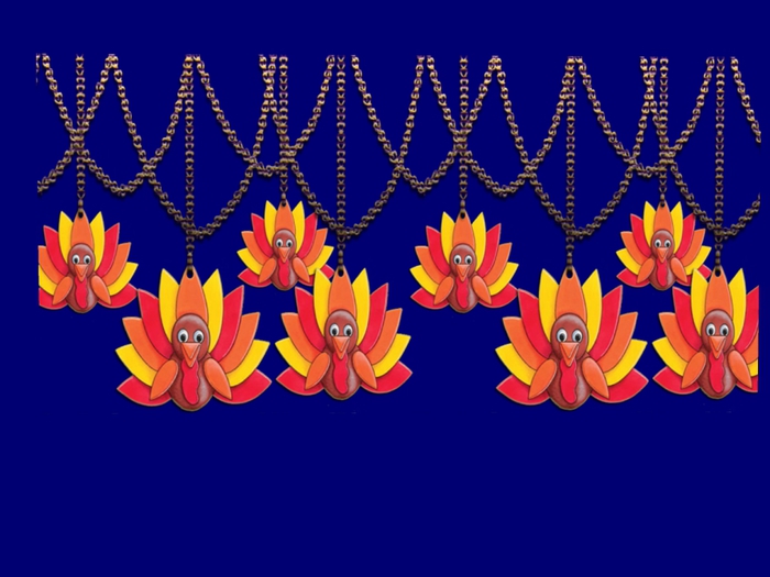 DD Thanksgiving Funky Turkey Garland 
