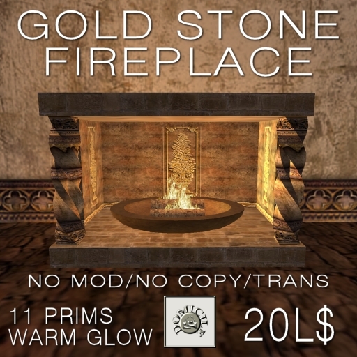 Domicile: Gold Stone Fireplace (boxed)