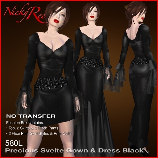 *NR* Precious Svelte Gown & Dress Black