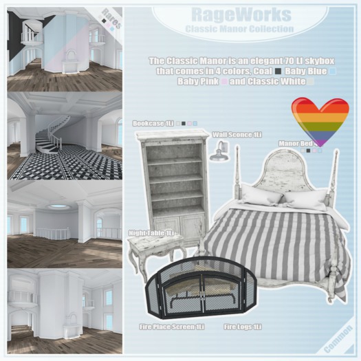 Classic Manor Table - White - (RageWorks)