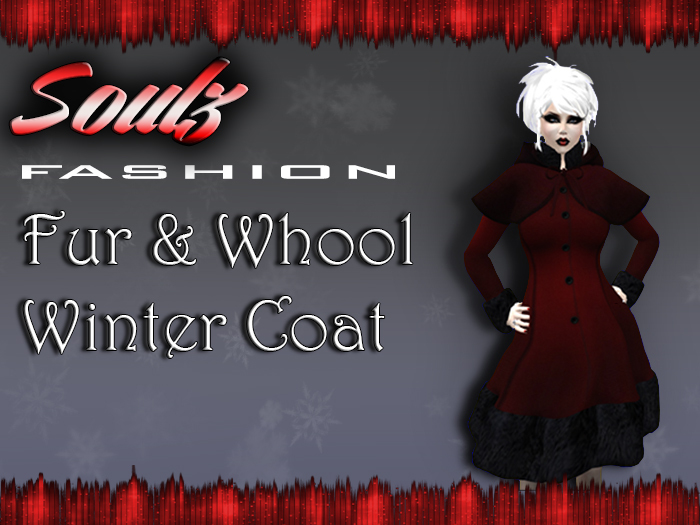 :][:SF:][: Fur & Whool Winter Coat_Dark Red