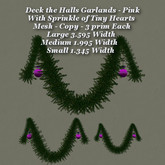Deck the Halls Garland Pink & Hearts Lge Med & Sm