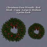 Christmas Fern Wreath Red Lge & Med