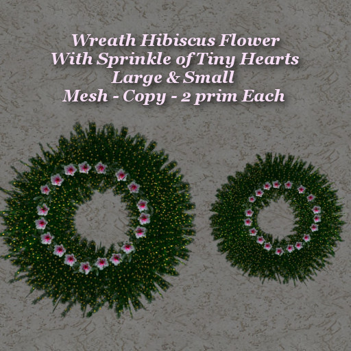 Wreath Hibiscus & Hearts Lge & Sm