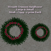 Wreath Crimson Sunflower Lge & Sm