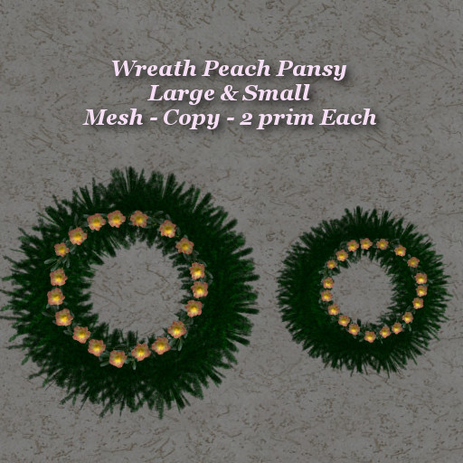 Wreath Peach Pansy Lge & Sm