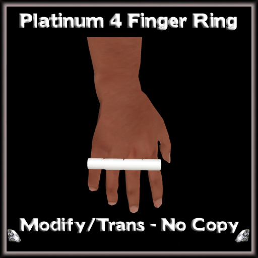 *ICED* Platinum 4 Finger Rings 