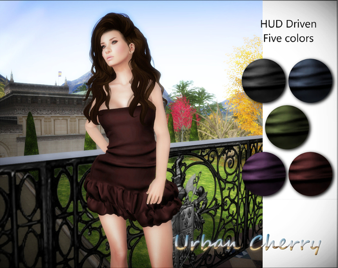 ***Urban Cherry*** Melissa Mesh Dress Chiffon DEMOS