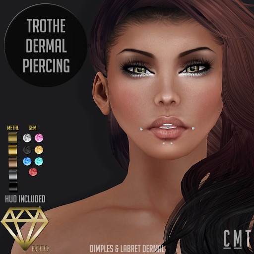 .:ECCO:. Trothe Dermal Piercing With HUD - Dimples & Labret