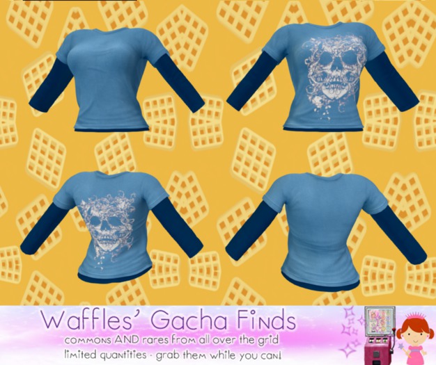 *WM* Women's Skull Baseball Jersey Blue