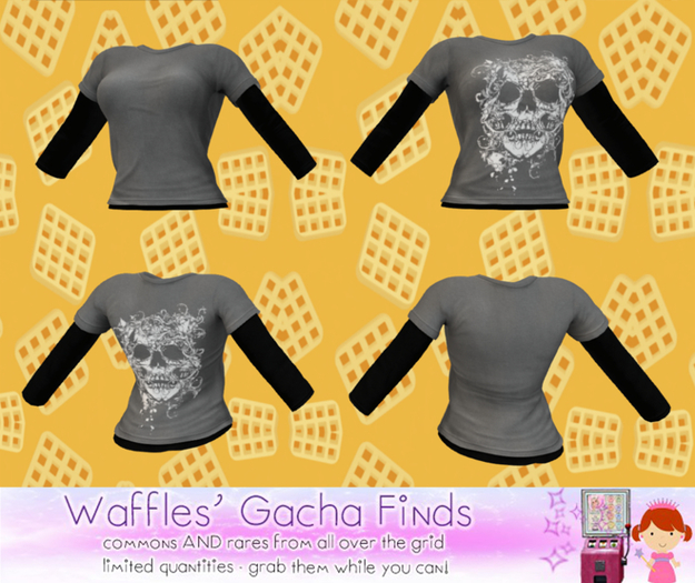 *WM* Women's Skull Baseball Jersey Gray