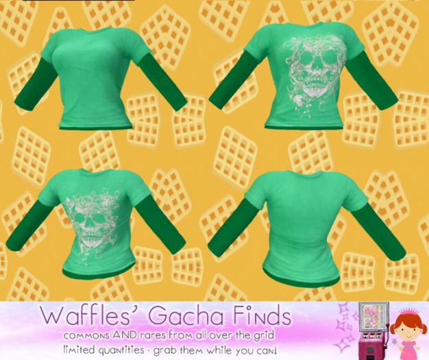 *WM* Women's Skull Baseball Jersey Mint