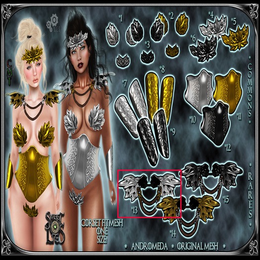 Andromeda Pauldrons Silver - Sweet Lies Original Box 13 RARE