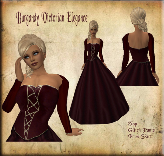 Burgandy Victorian Elegance