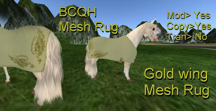 BCQH Mesh Rug Gold Wings