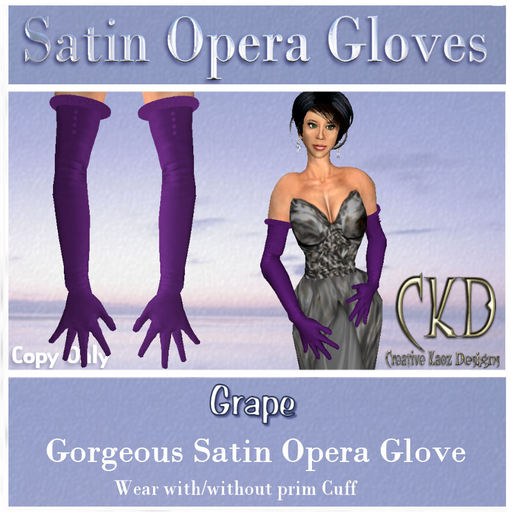CKD Satin Opera Gloves Grape