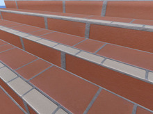 High Resolution Brick Tile Stair Section with Full Perm Texture Included - Stone Stair 9413