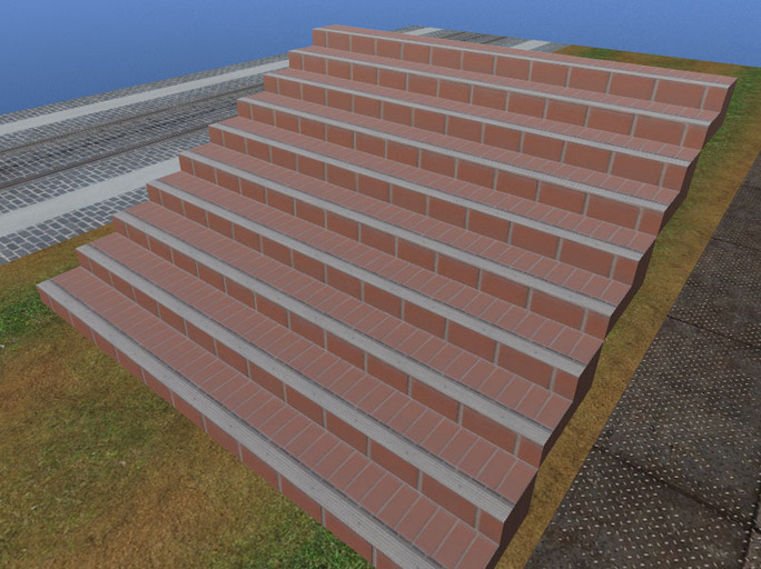 High Resolution Brick Stair Section with Full Perm Texture Included 7301